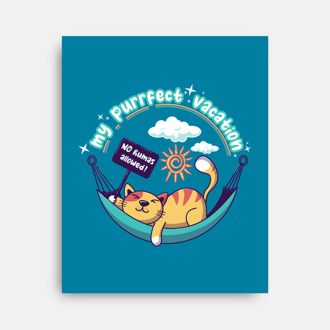 Purrfect Vacation-none stretched canvas-erion_designs