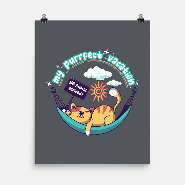 Purrfect Vacation-none matte poster-erion_designs