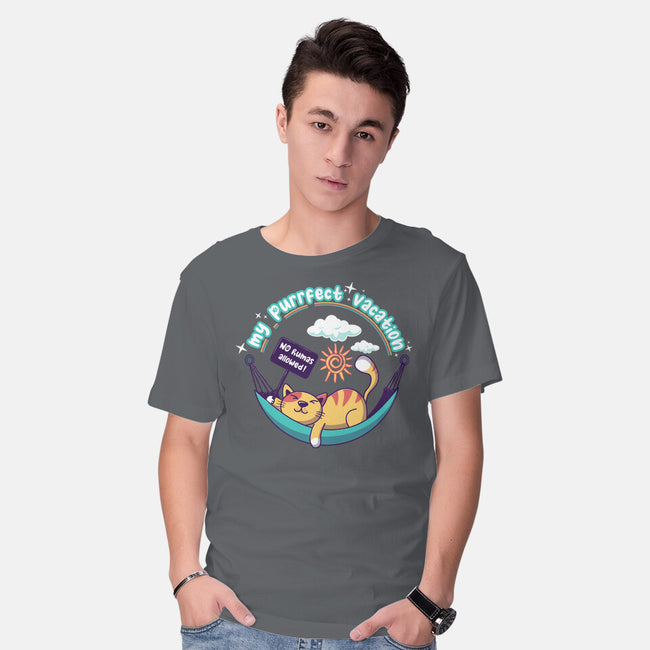 Purrfect Vacation-mens basic tee-erion_designs