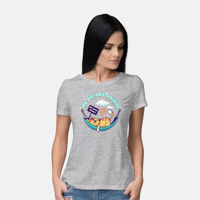 Purrfect Vacation-womens basic tee-erion_designs