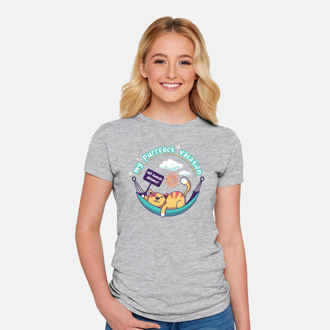 Purrfect Vacation-womens fitted tee-erion_designs