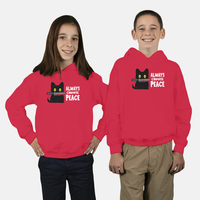 Always Choose Peace-youth pullover sweatshirt-turborat14