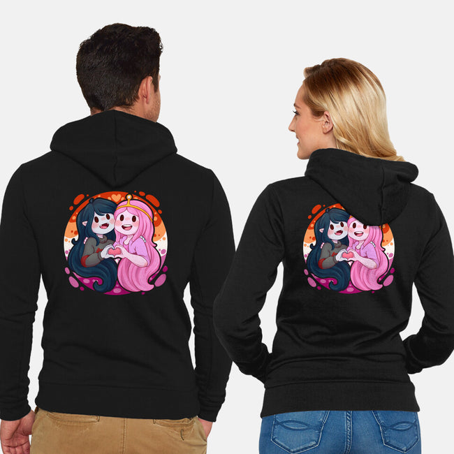 Vampire And Princess-unisex zip-up sweatshirt-Zaia Bloom