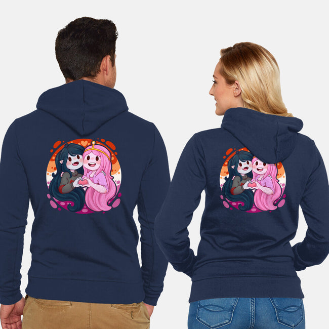 Vampire And Princess-unisex zip-up sweatshirt-Zaia Bloom