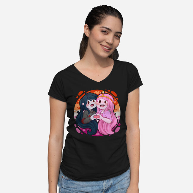 Vampire And Princess-womens v-neck tee-Zaia Bloom