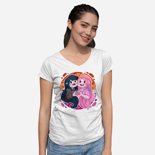 Vampire And Princess-womens v-neck tee-Zaia Bloom