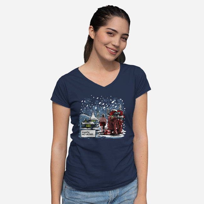 Santa No More-womens v-neck tee-zascanauta