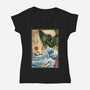 Great Old One In Japan-womens v-neck tee-DrMonekers