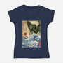 Great Old One In Japan-womens v-neck tee-DrMonekers