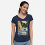 Great Old One In Japan-womens v-neck tee-DrMonekers