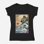 Dragonzord In Japan-womens v-neck tee-DrMonekers