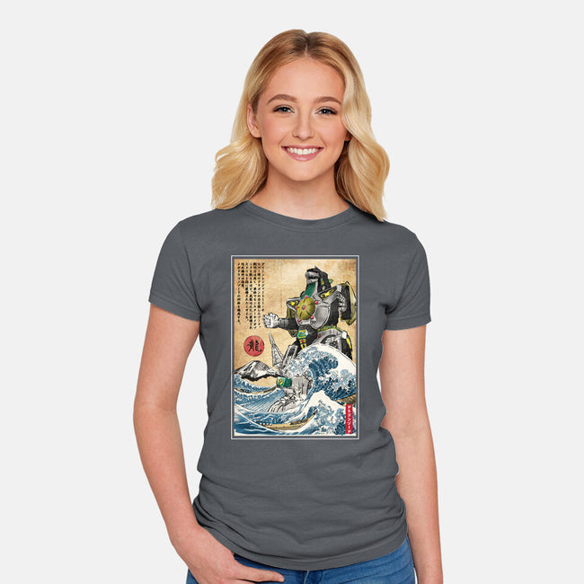 Dragonzord In Japan-womens fitted tee-DrMonekers