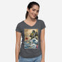 Dragonzord In Japan-womens v-neck tee-DrMonekers