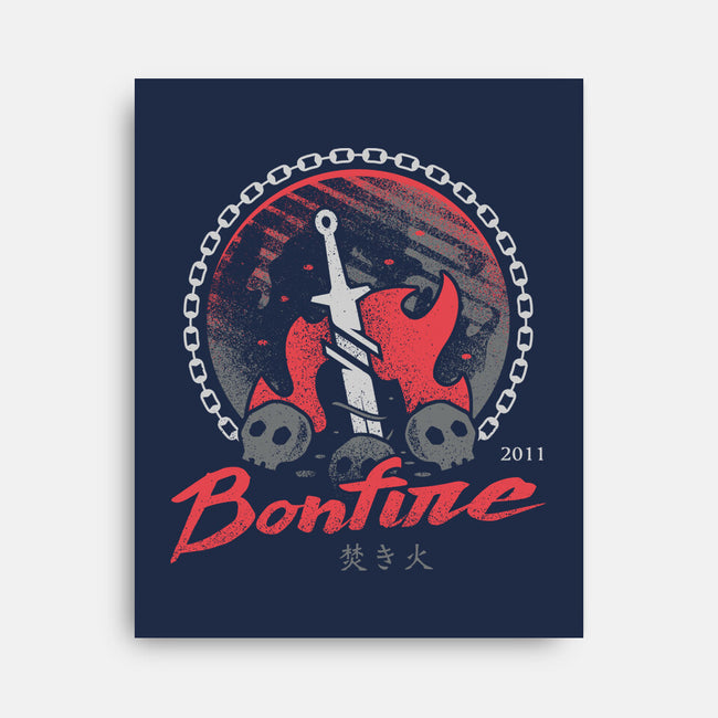 Bonfire Moonlight-none stretched canvas-Logozaste