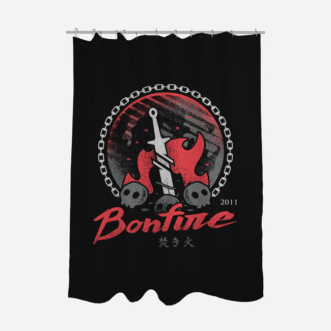 Bonfire Moonlight-none polyester shower curtain-Logozaste