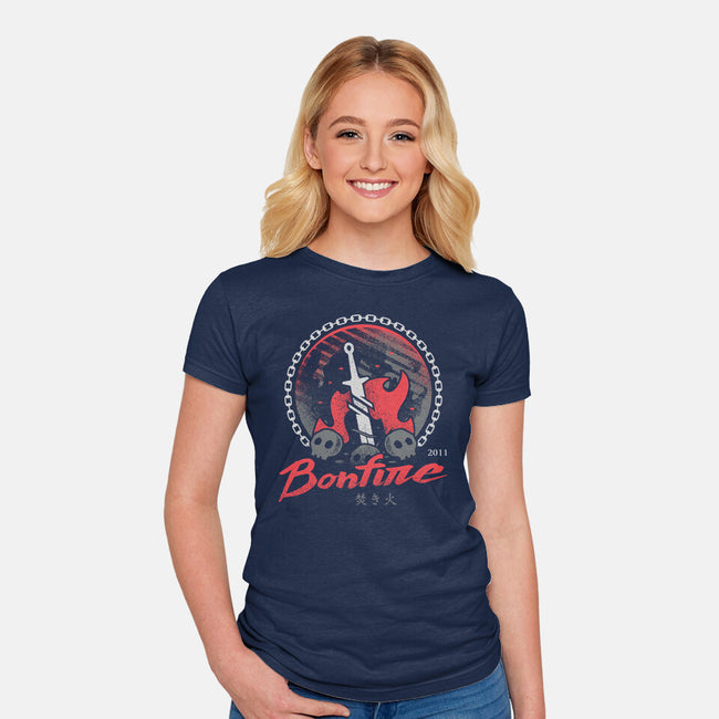 Bonfire Moonlight-womens fitted tee-Logozaste