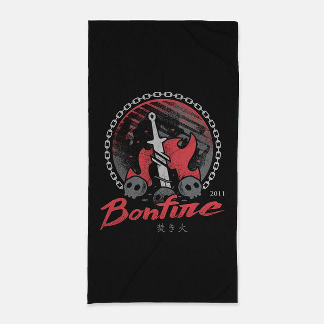 Bonfire Moonlight-none beach towel-Logozaste