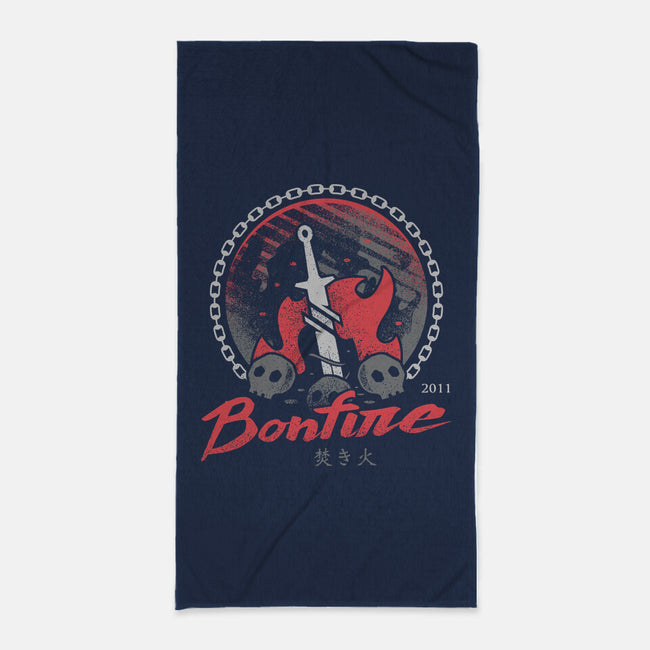 Bonfire Moonlight-none beach towel-Logozaste