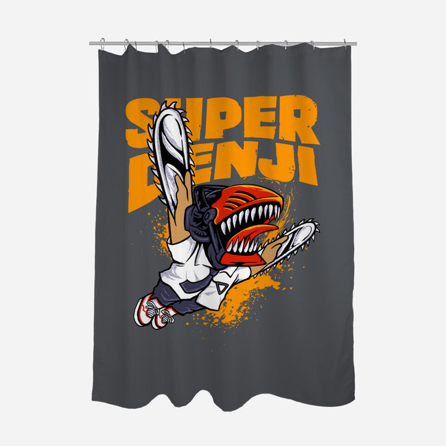 Flying Chainsawman-none polyester shower curtain-spoilerinc
