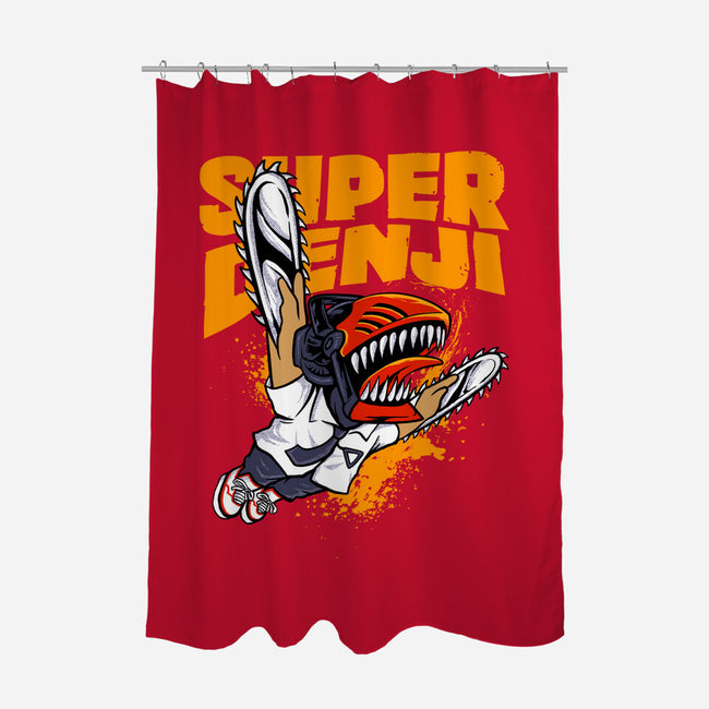 Flying Chainsawman-none polyester shower curtain-spoilerinc