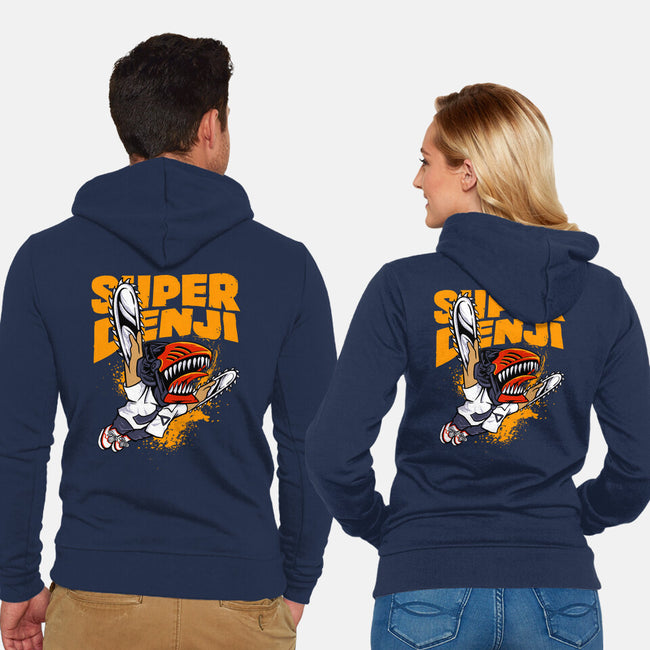 Flying Chainsawman-unisex zip-up sweatshirt-spoilerinc