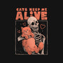 Cats Keep Me Alive-womens fitted tee-eduely