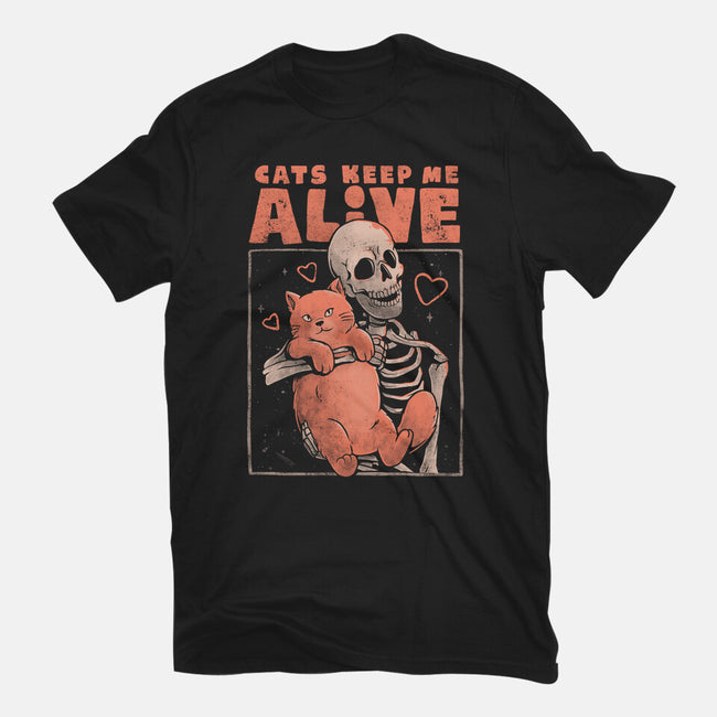 Cats Keep Me Alive-womens fitted tee-eduely