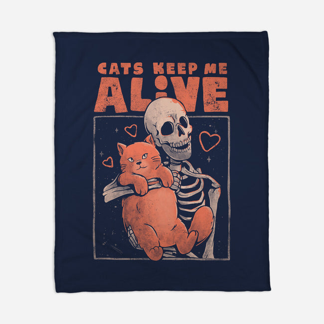 Cats Keep Me Alive-none fleece blanket-eduely