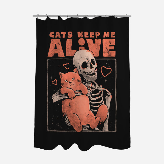 Cats Keep Me Alive-none polyester shower curtain-eduely