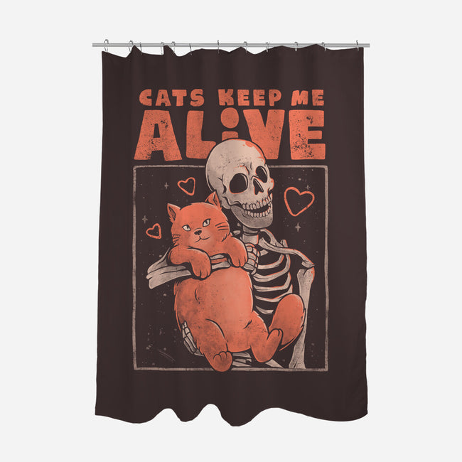 Cats Keep Me Alive-none polyester shower curtain-eduely