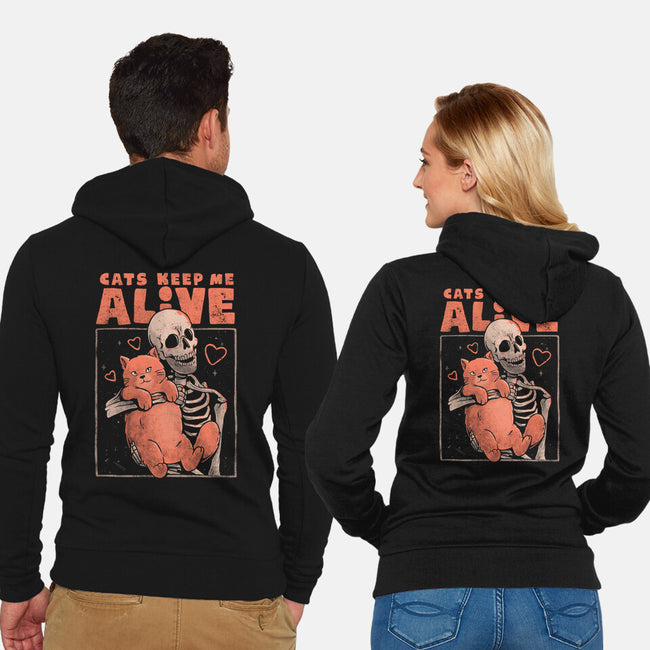 Cats Keep Me Alive-unisex zip-up sweatshirt-eduely
