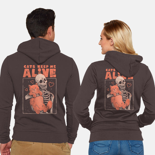 Cats Keep Me Alive-unisex zip-up sweatshirt-eduely