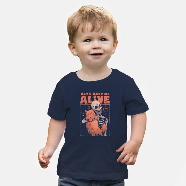 Cats Keep Me Alive-baby basic tee-eduely