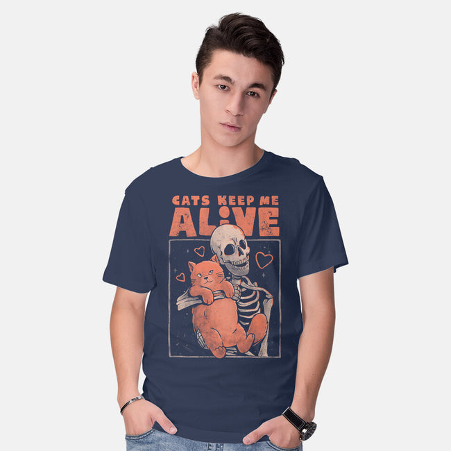 Cats Keep Me Alive-mens basic tee-eduely