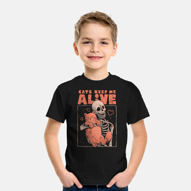 Cats Keep Me Alive-youth basic tee-eduely