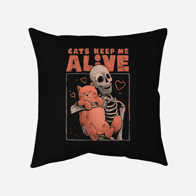 Cats Keep Me Alive-none removable cover w insert throw pillow-eduely