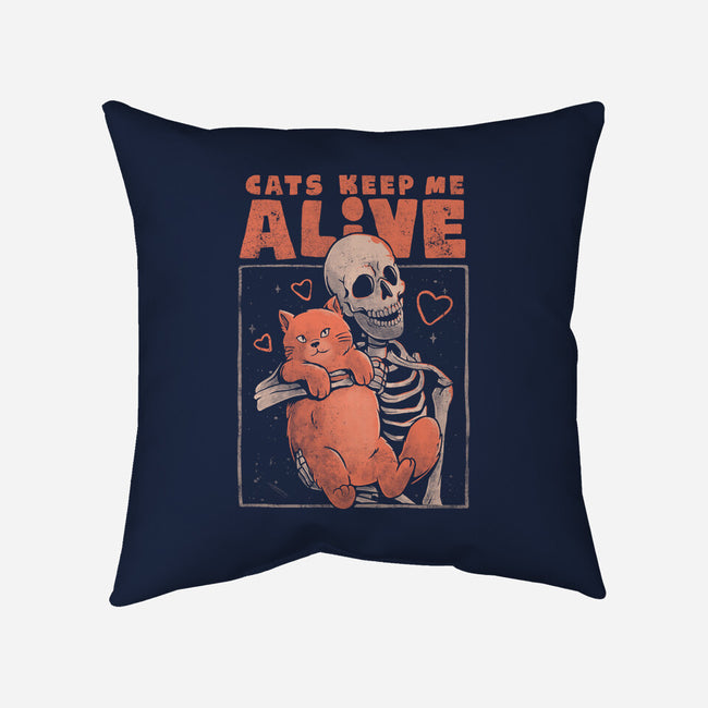 Cats Keep Me Alive-none removable cover w insert throw pillow-eduely