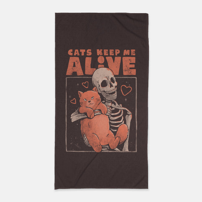 Cats Keep Me Alive-none beach towel-eduely