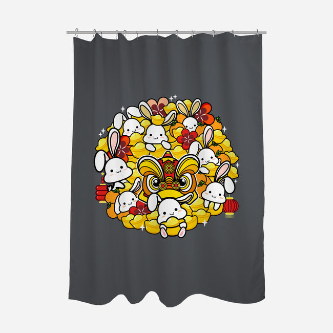 Prosperous Rabbit Year-none polyester shower curtain-bloomgrace28