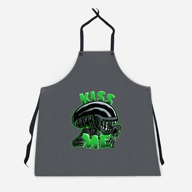 Alien Kiss Me-unisex kitchen apron-Studio Mootant