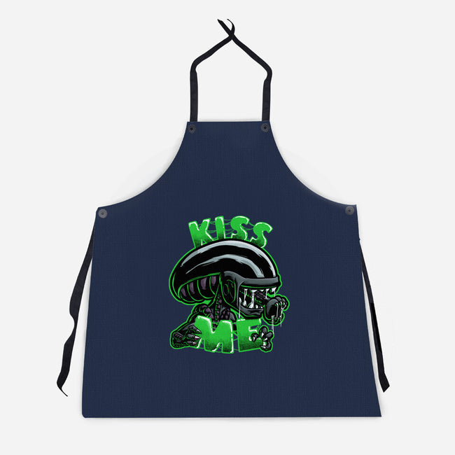 Alien Kiss Me-unisex kitchen apron-Studio Mootant