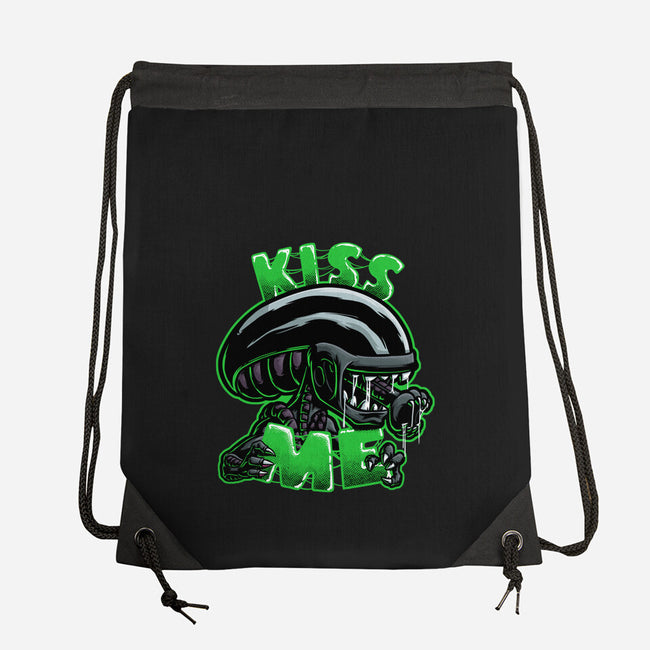 Alien Kiss Me-none drawstring bag-Studio Mootant
