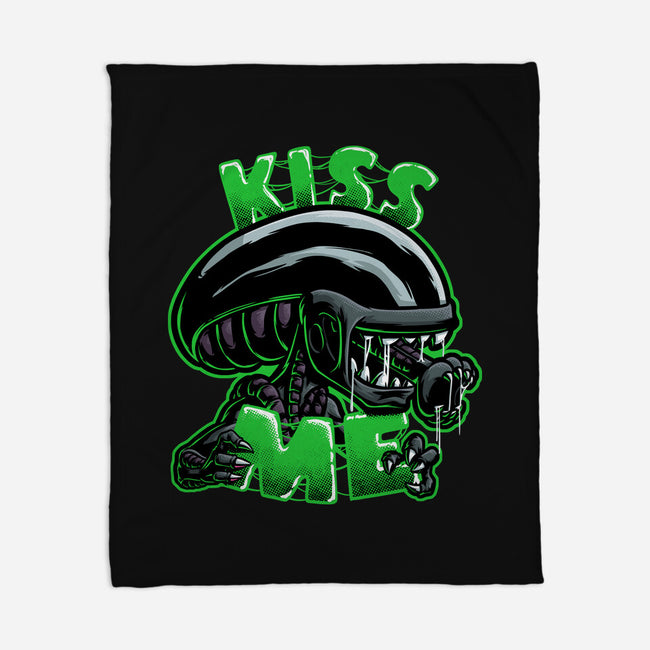 Alien Kiss Me-none fleece blanket-Studio Mootant