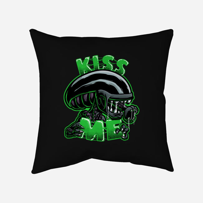 Alien Kiss Me-none removable cover w insert throw pillow-Studio Mootant