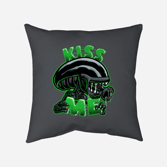 Alien Kiss Me-none removable cover w insert throw pillow-Studio Mootant