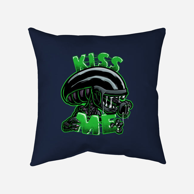 Alien Kiss Me-none removable cover w insert throw pillow-Studio Mootant