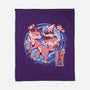 Sky Flower Fox-none fleece blanket-TechraNova