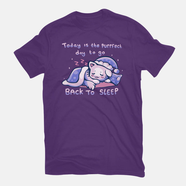 Purrfect Day For Sleep-womens fitted tee-TechraNova
