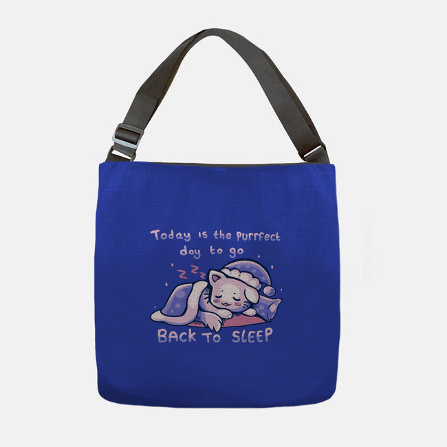 Purrfect Day For Sleep-none adjustable tote bag-TechraNova