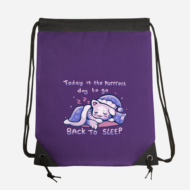 Purrfect Day For Sleep-none drawstring bag-TechraNova